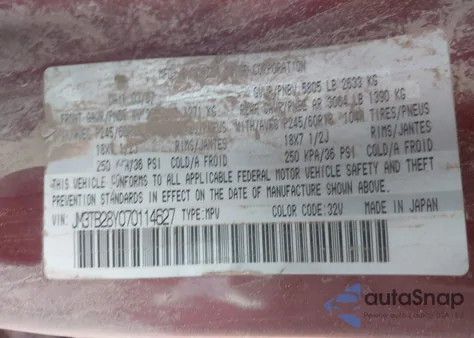 2007 Mazda Cx-9 Sport from USA, damaged, VIN JM3TB28Y070114627